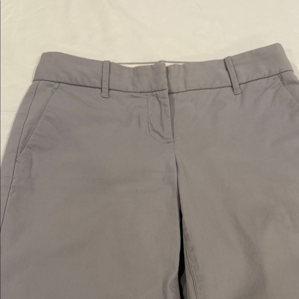 J. Crew Stretch City Fit Pants - Cream and Gray Trim